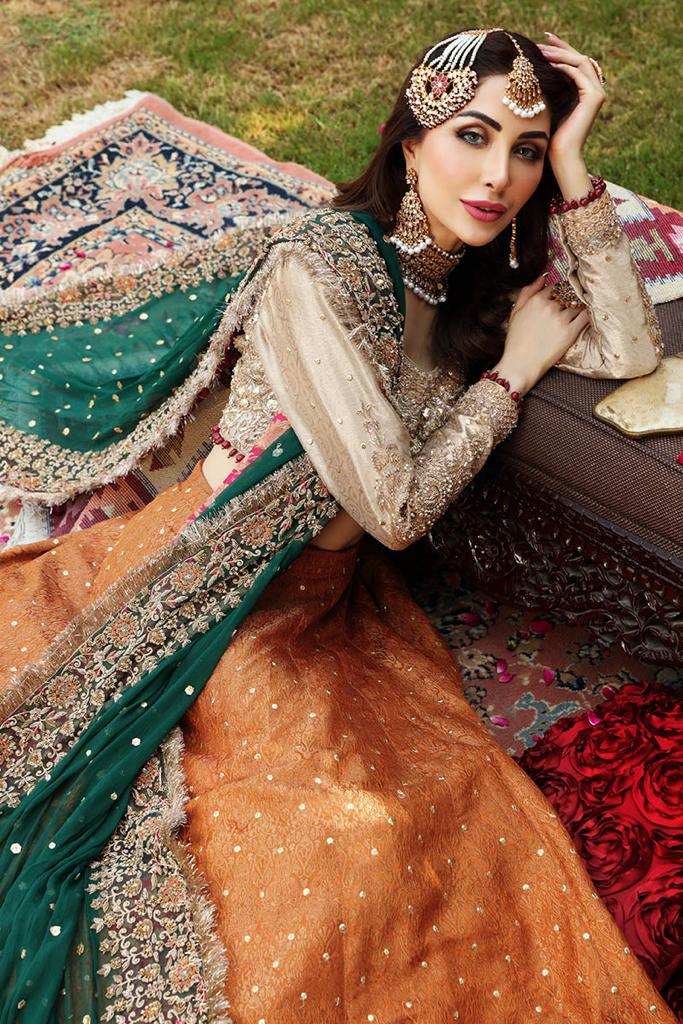 MARIA.B 3pc Unstitched Embroidered Bridal Maxi