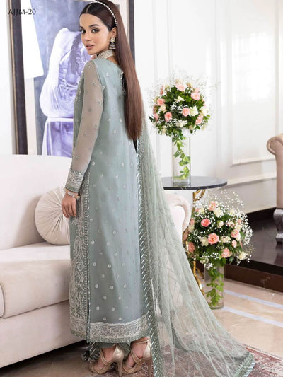 ASIM JOFA -3PC UNSTITCHED LUXURY CHIFFON EMBROIDERED SUIT DF-257