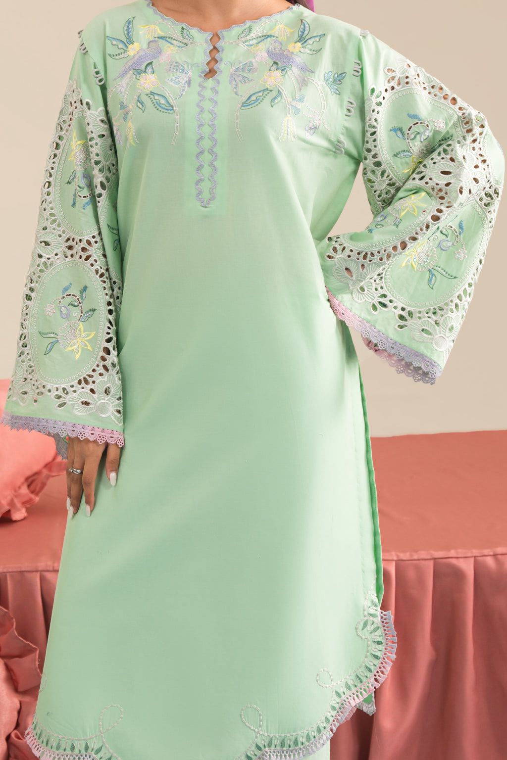 VANIYA -2PC UNSTICHED DHANAK EMBROIDERED SUIT DF-111