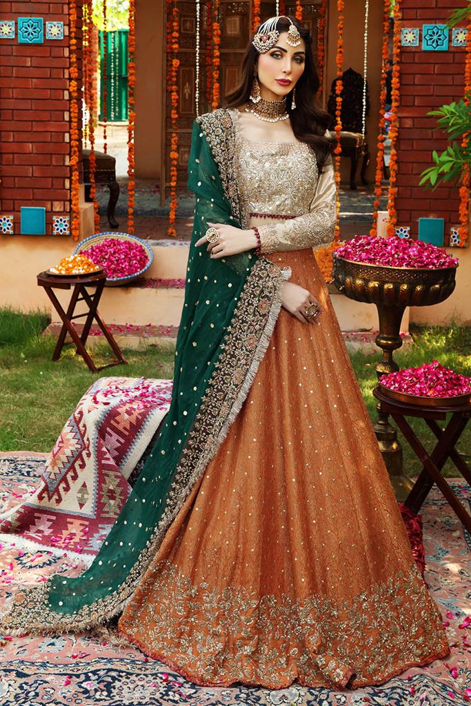 MARIA.B 3pc Unstitched Embroidered Bridal Maxi