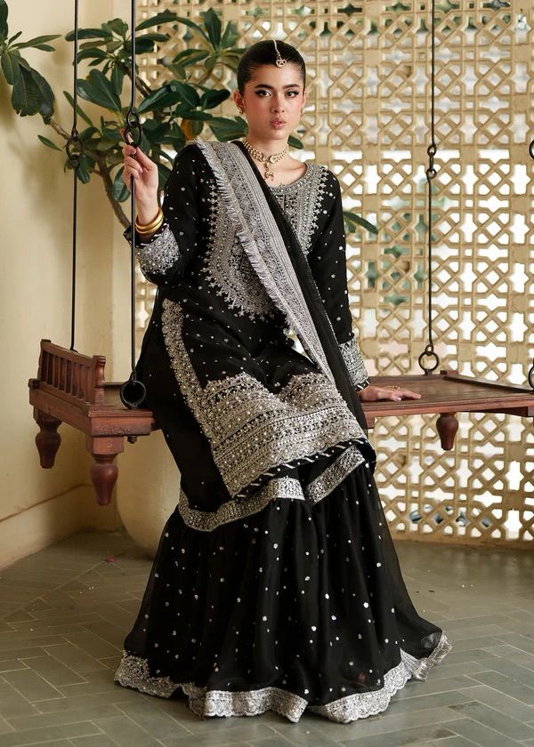 ASIM JOFA -3PC Unstiched LUXURY CHIFFON EMBROIDERED DF-122