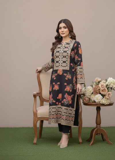 AHMOZI PRESENTING BY ANEELAS COLLECTION -3PC UNSTITCHED LUXURY SILK EMBROIDERED SUIT DF-116