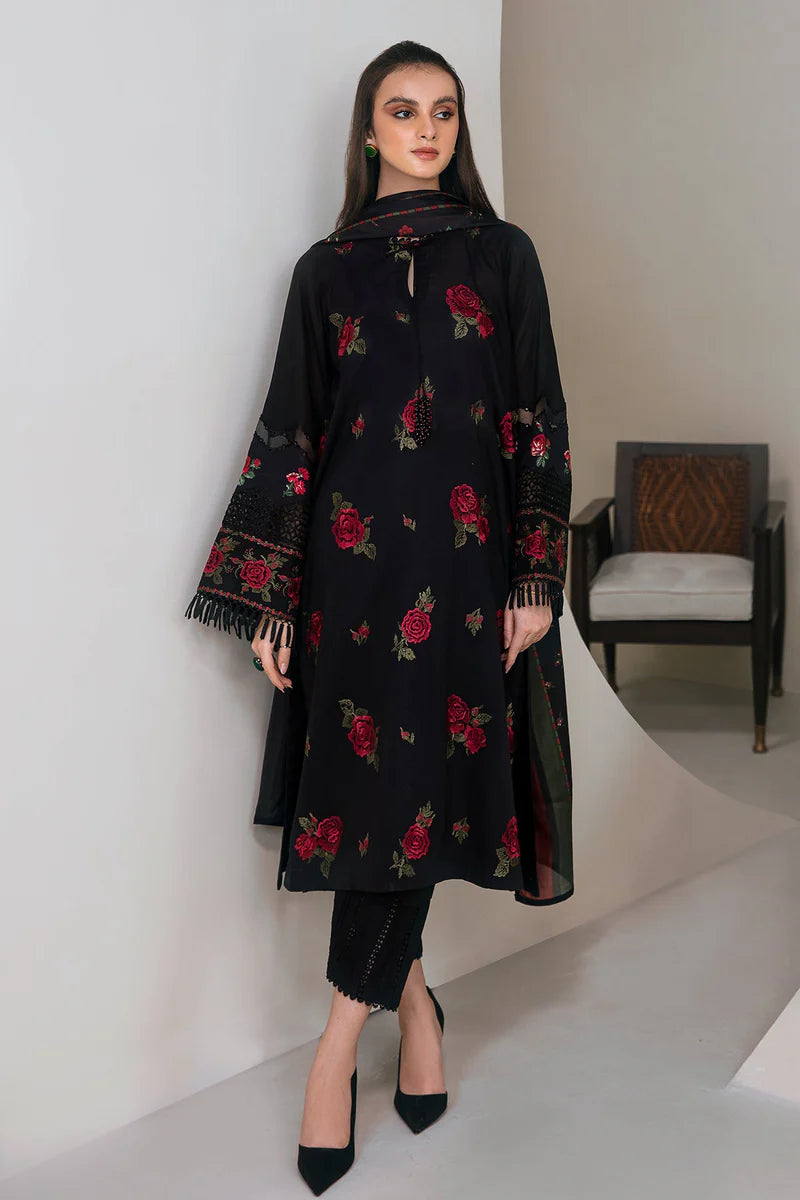 BAROQUE -3PC UNSTITCHED DHANAK EMBROIDERED SUIT DF-5623