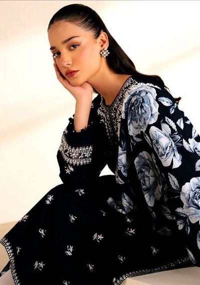 CROSS STITCH -3PC UNSTITCHED DHANAK EMBROIDERED SUIT DF-1766