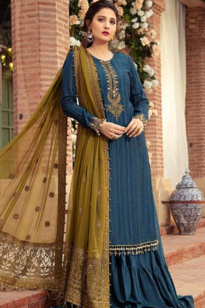 MARIA.B -3pc Chiffon Embroidered Unstitch Collection DF-1364