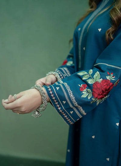 URGE -3PC UNSTITCHED DHANAK EMBROIDERED SUIT DF-2899