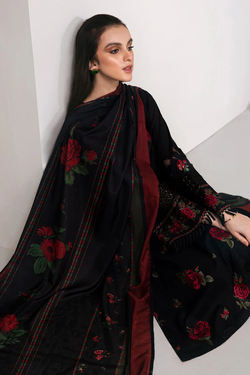 BAROQUE -3PC UNSTITCHED DHANAK EMBROIDERED SUIT DF-5623