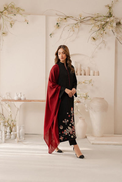 MARIA.B -3PC UNSTITCHED DHANAK EMBROIDERED SUIT DF-5007