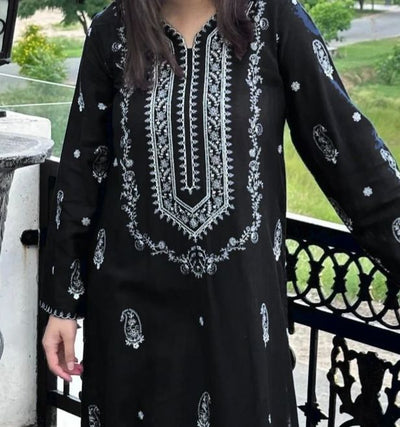 BAREEZE -2PC UNSTITCHED DHANAK EMBROIDERED SUIT DF-190