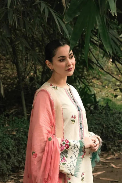 ZAHRA SHAHJAHAN-3PC DHANAK EMBROIDERED SUIT DF-6276