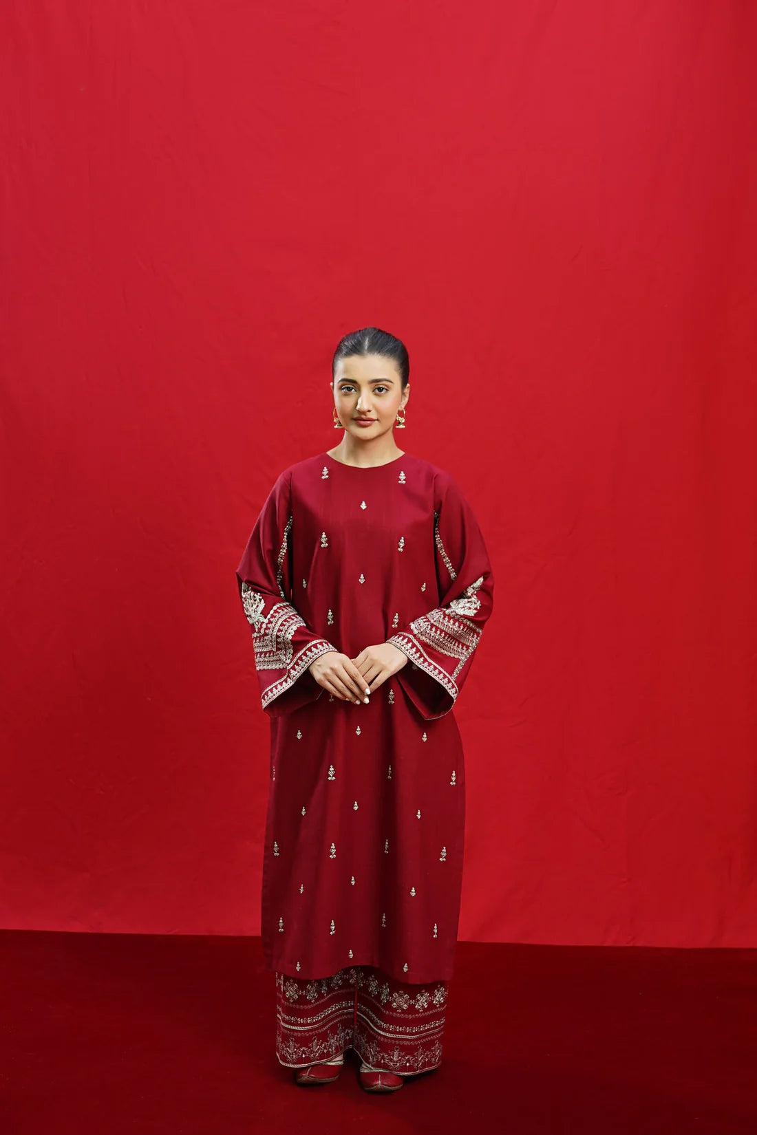 URGE -3PC DHANAK EMBROIDERED SUIT DF-4275