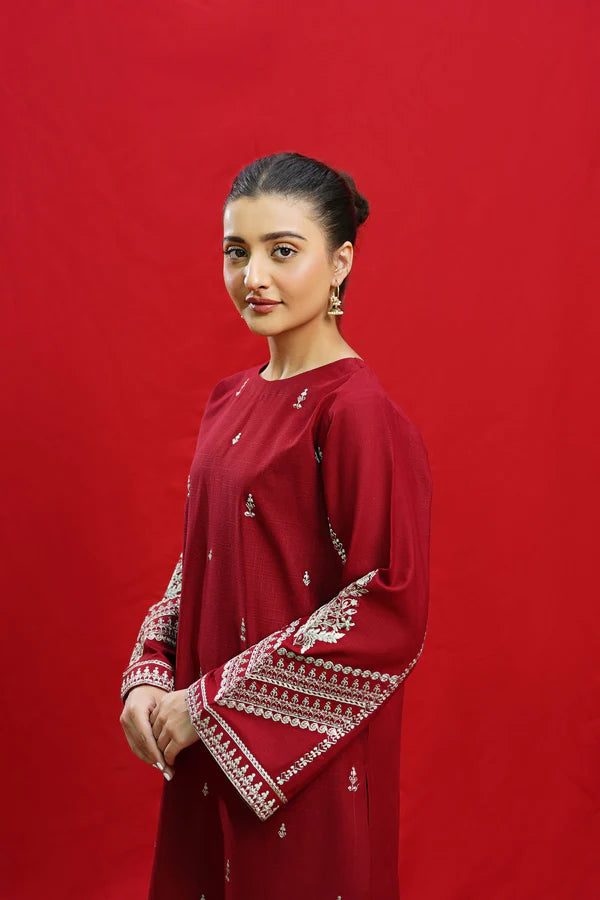 URGE -3PC DHANAK EMBROIDERED SUIT DF-4275