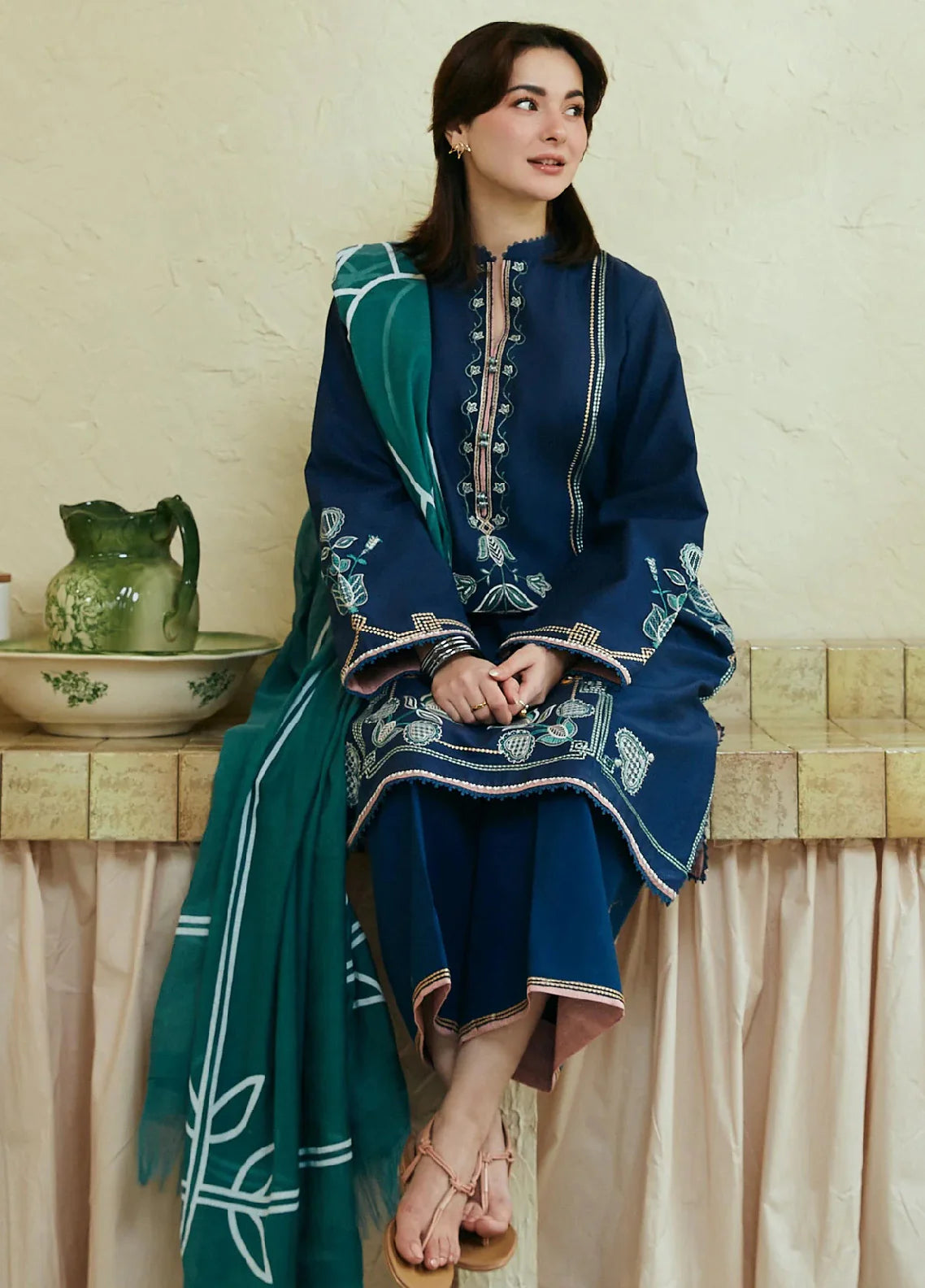 COCO BY ZARA SHAHJAHAN -3PC UNSTITCHED DHANAK EMBROIDERED SUIT DF-2765