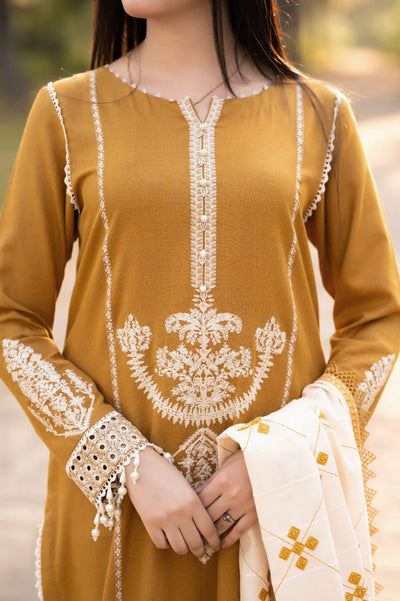 LIBAAS-3PC DHANAK EMBROIDERED SUIT DF-5412