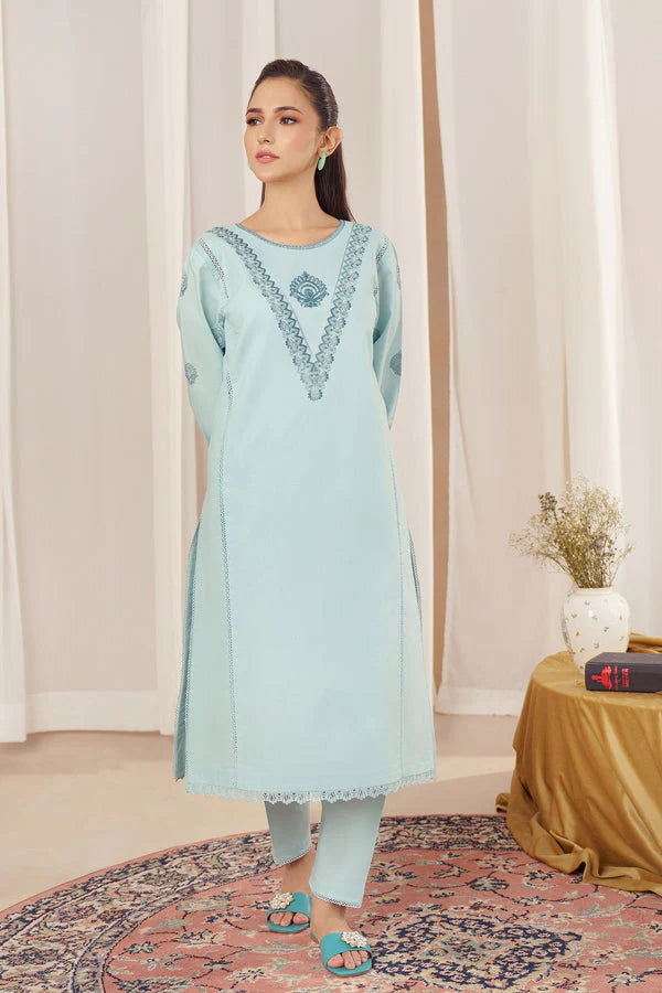 ZIVA - Unstitched Winter 3PC Dhanak Embroidered Suit DF-2265