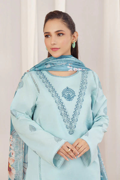 ZIVA - Unstitched Winter 3PC Dhanak Embroidered Suit DF-2265