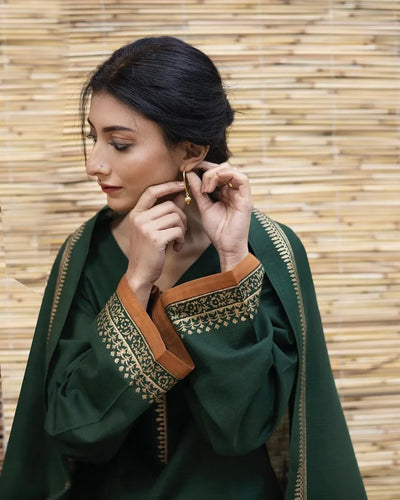 DYOT -3PC DHANAK EMBROIDERED SUIT DF-4260