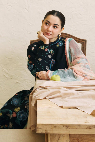 COCO by Zara Shahjahan-3PC DHANAK EMBROIDERED SUIT DF-2534