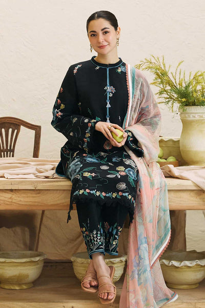 COCO by Zara Shahjahan-3PC DHANAK EMBROIDERED SUIT DF-2534