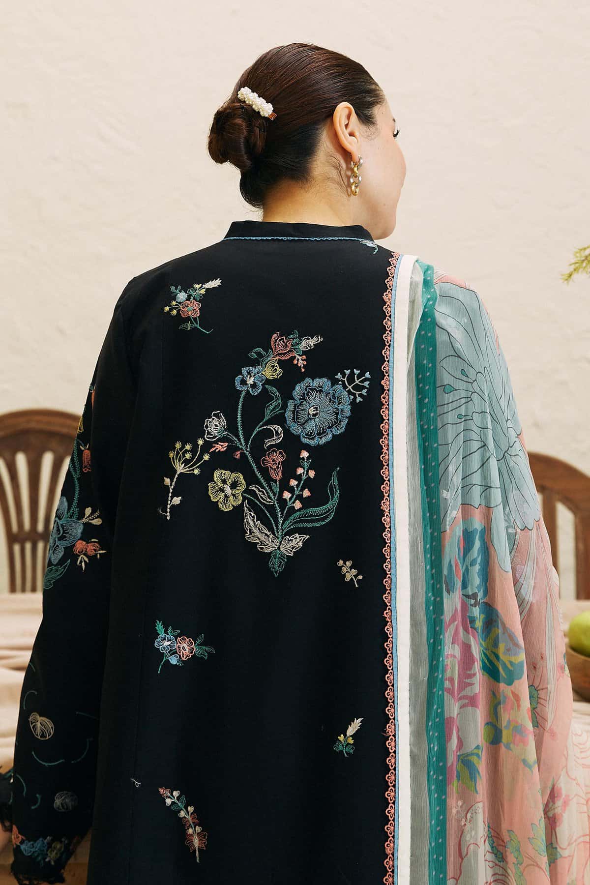 COCO by Zara Shahjahan-3PC DHANAK EMBROIDERED SUIT DF-2534
