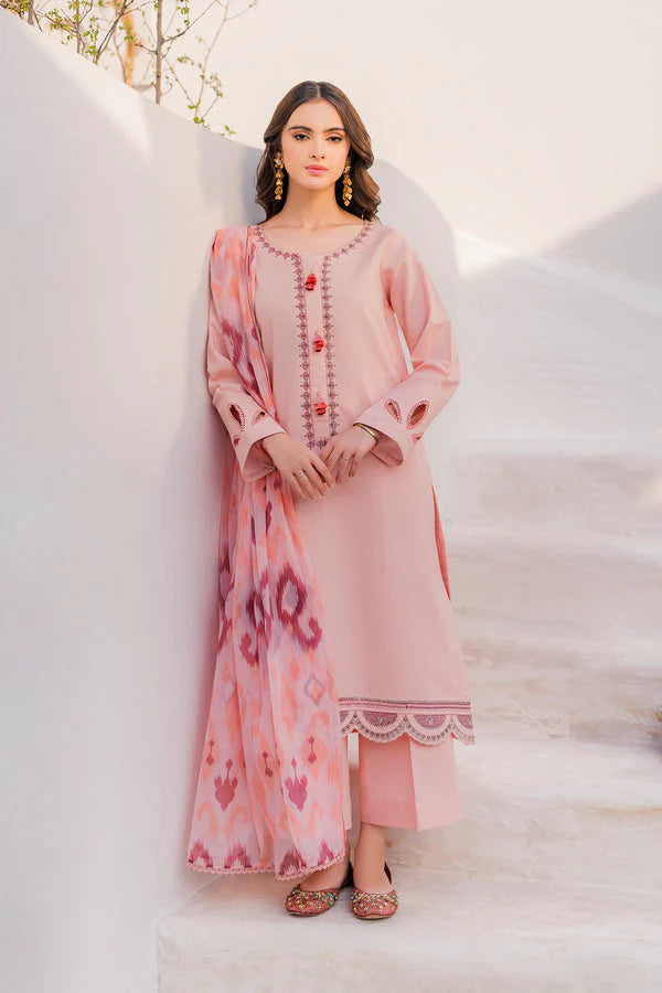 Zellbury- 3PC DHANAK EMBROIDERED SUIT DF-7293