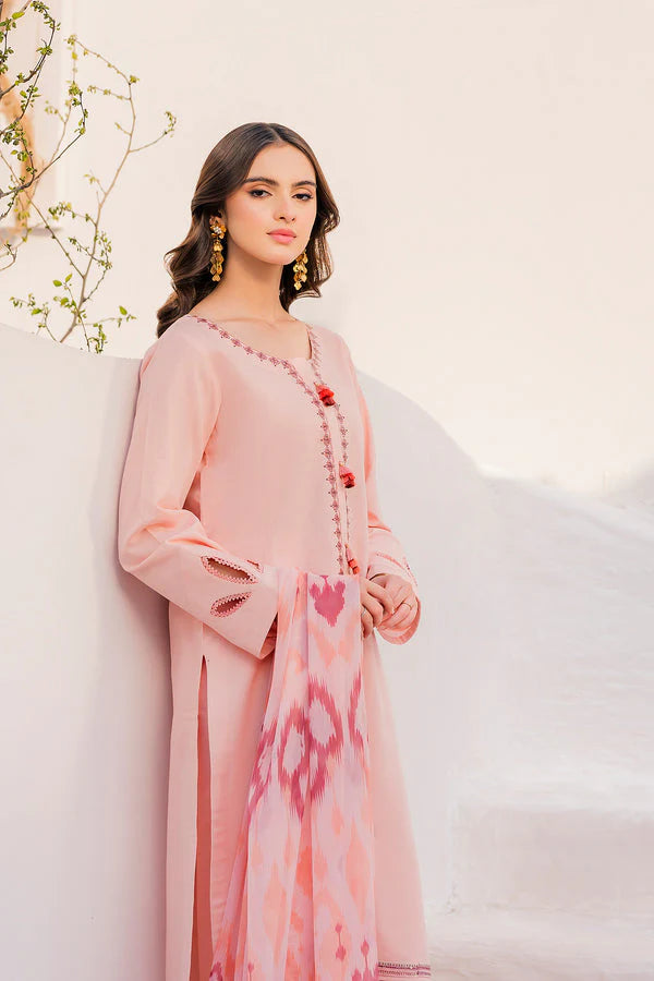 Zellbury- 3PC DHANAK EMBROIDERED SUIT DF-7293
