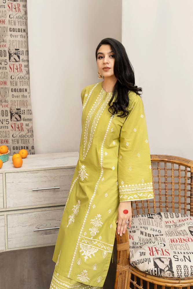 COCO BY ZARA SHAHJAHAN -3PC DHANAK EMBROIDERED SUIT DF-1550