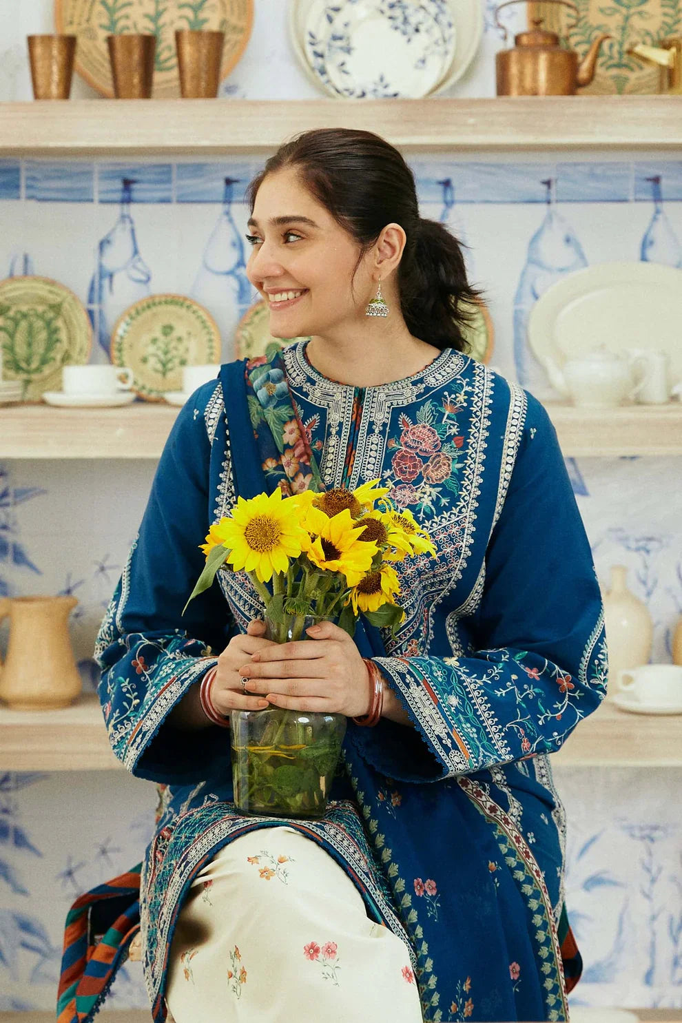 ZARA SHAH JAHAN - 3PC DHANAK EMBROIDERED SUIT DF-5513