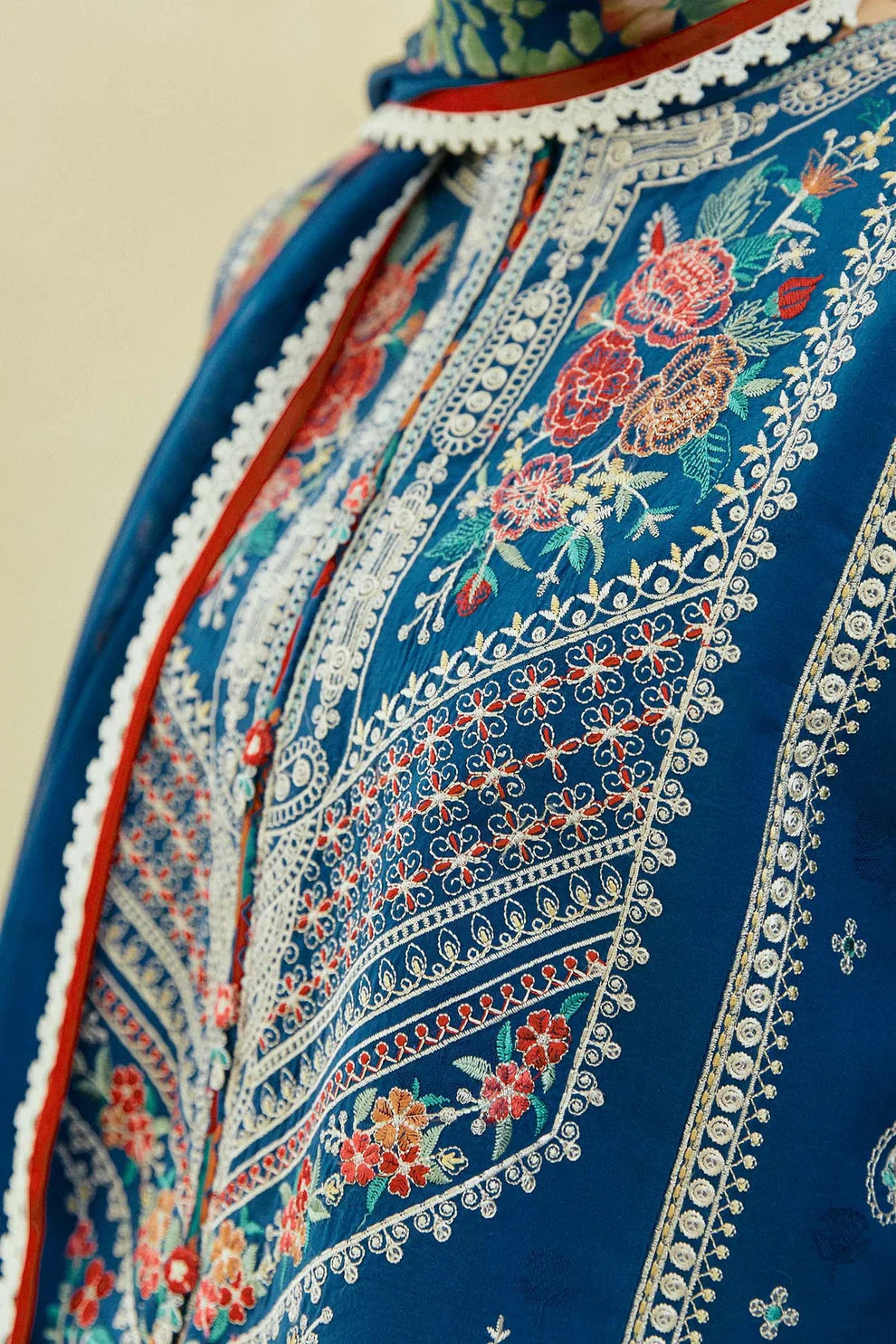 ZARA SHAH JAHAN - 3PC DHANAK EMBROIDERED SUIT DF-5513
