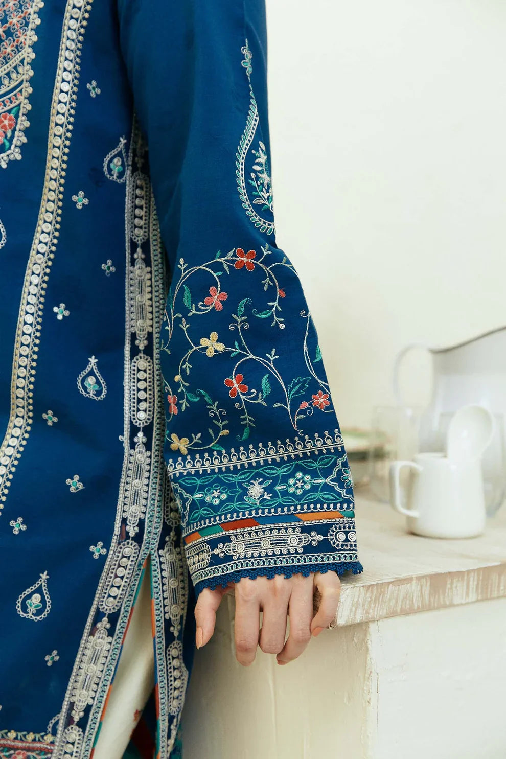 ZARA SHAH JAHAN - 3PC DHANAK EMBROIDERED SUIT DF-5513