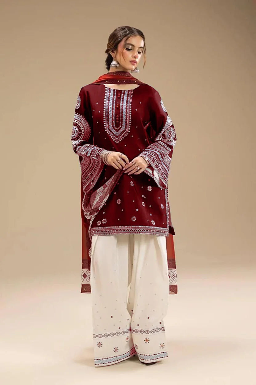 Jazmin - Unstitched Winter 3PC Dhanak Embroidered Suit DF -9273