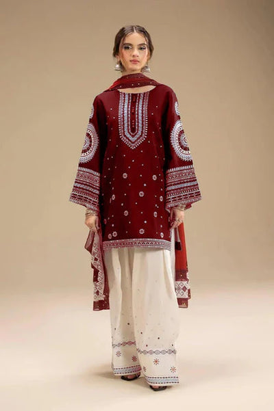 Jazmin - Unstitched Winter 3PC Dhanak Embroidered Suit DF -9273