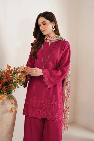 SAPPHIRE -3PC DHANAK EMBROIDERED SHIRT DF-4690