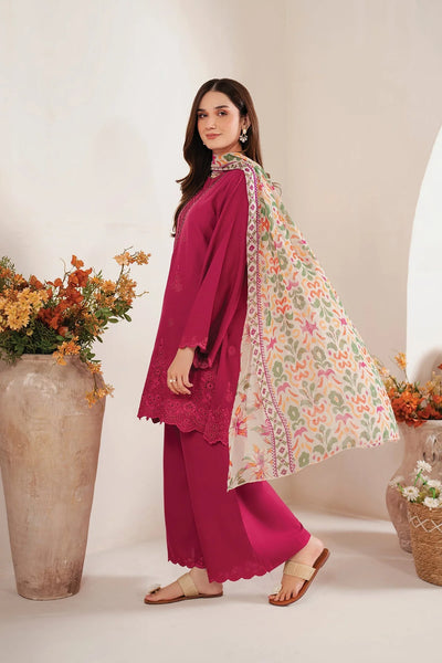 SAPPHIRE -3PC DHANAK EMBROIDERED SHIRT DF-4690
