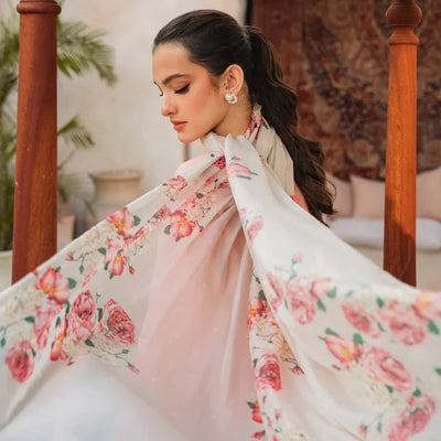 Baroque -3PC DHANAK EMBROIDERED SUIT DF-3872