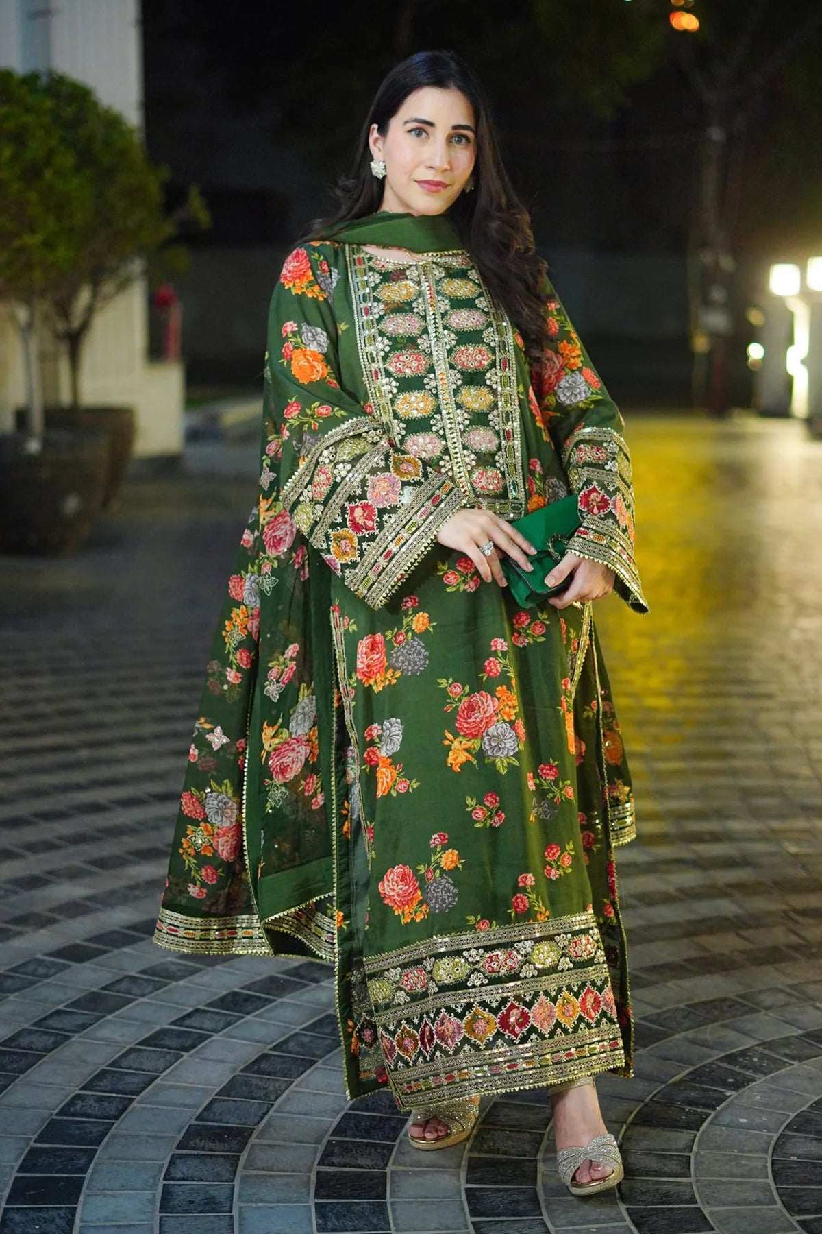AHMOZI PRESENTING BY ANEELAS COLLECTION  -WINTER 3PC LUXURY SHAMOZ SILK  DF-115
