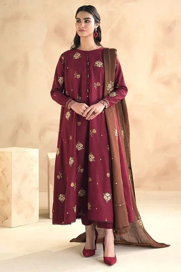 BAROQUE – Dhanak 3PC Embroidered Suit DF-5530