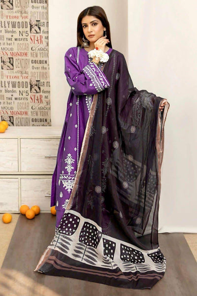 COCO BY ZARA SHAHJAHAN -3PC DHANAK EMBROIDERED SUIT DF-1553