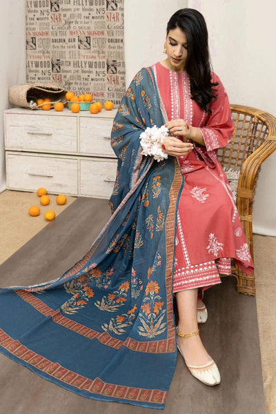 COCO BY ZARA SHAHJAHAN -3PC DHANAK EMBROIDERED SUIT DF-1552