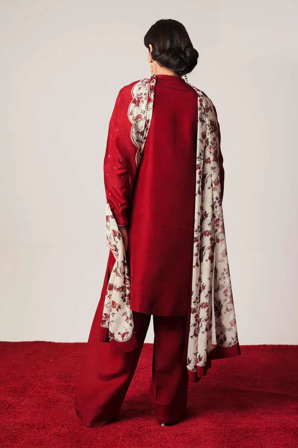 COCO BY ZARA SHAHJAHAN -3PC DHANAK EMBROIDERED SUIT DF-3625