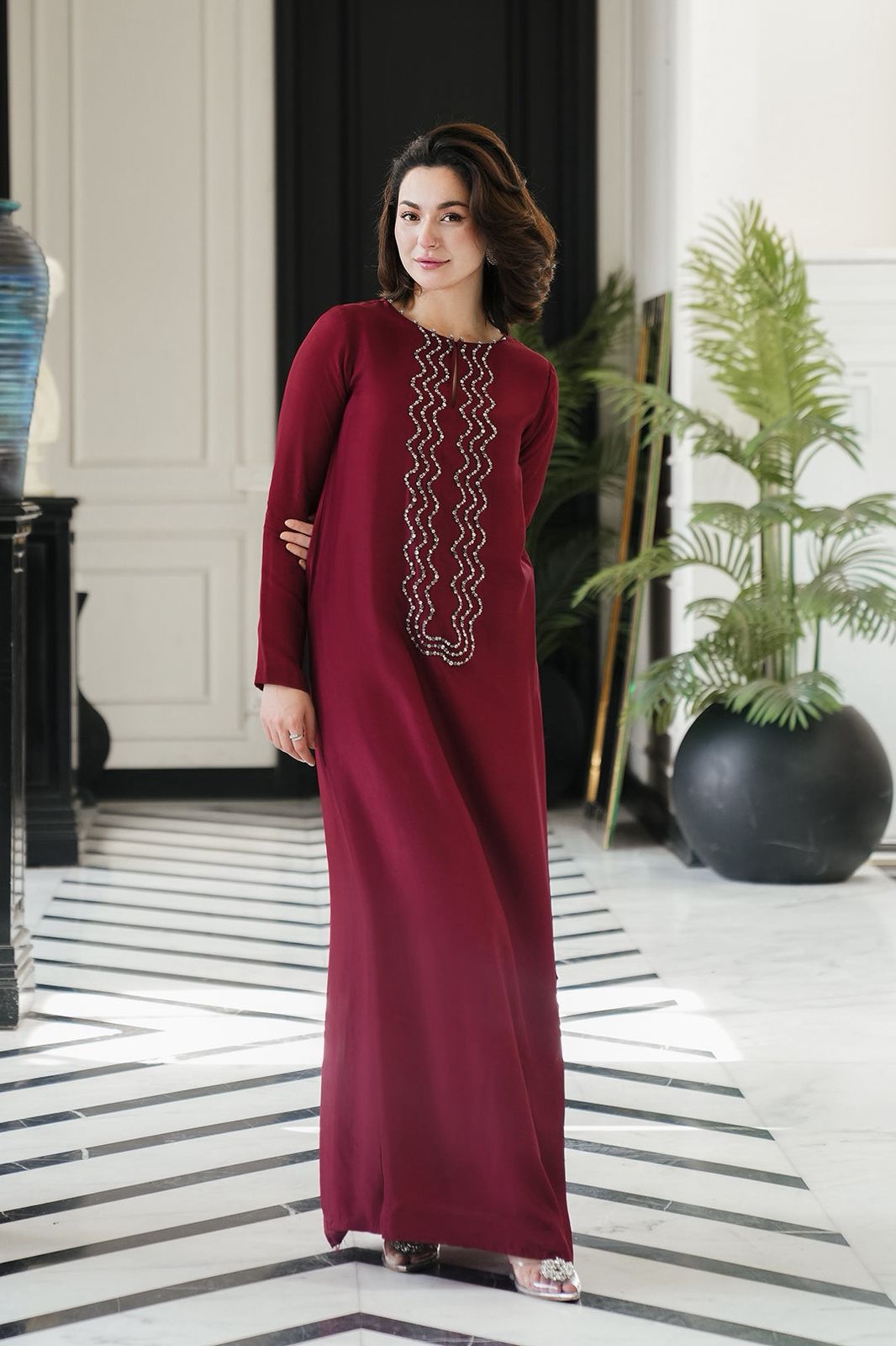 LULUSAR -3PC UNSTITCHED SHAMOOZ SILK EMBROIDERED SUIT DF-751