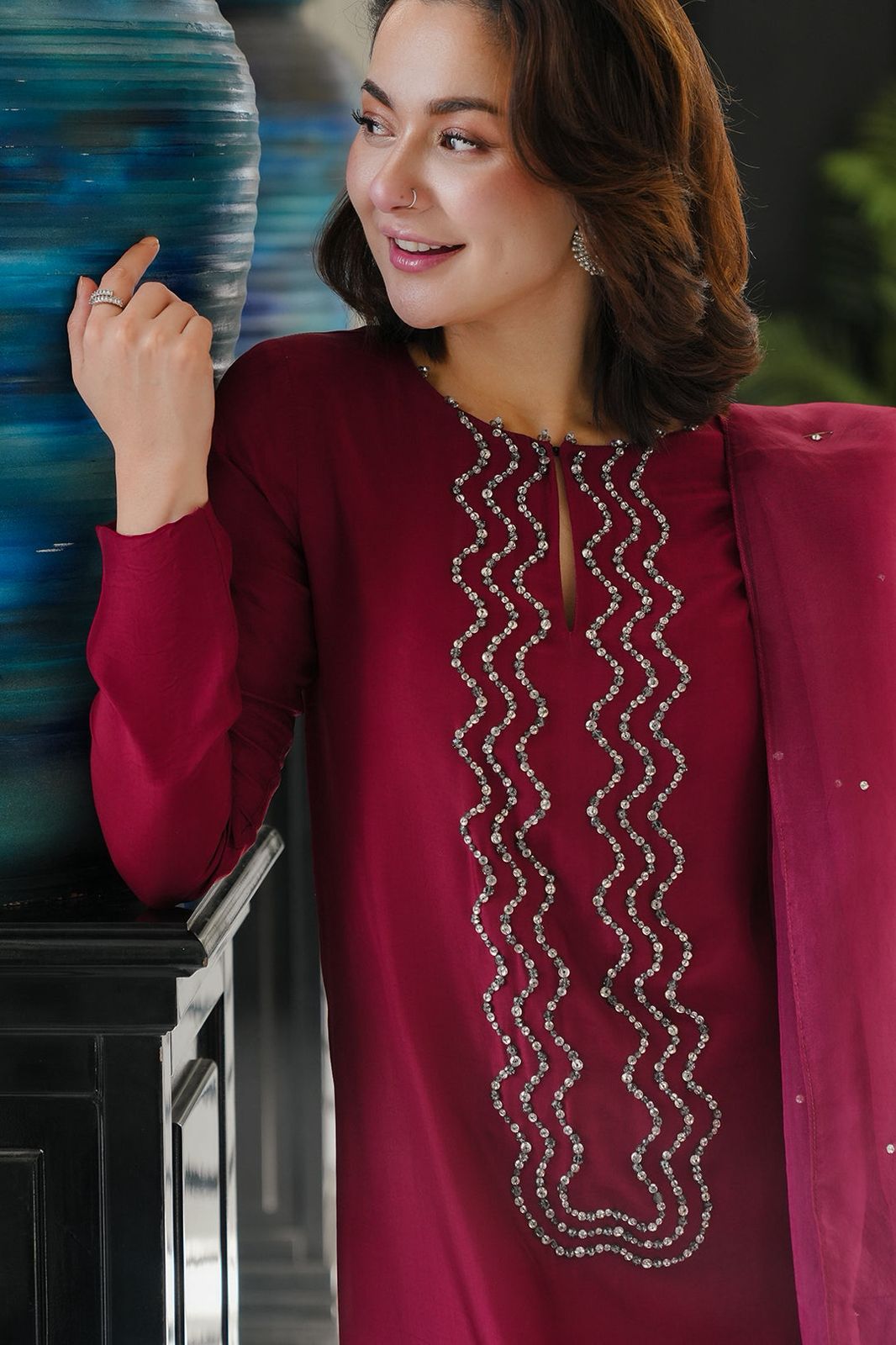 LULUSAR -3PC UNSTITCHED SHAMOOZ SILK EMBROIDERED SUIT DF-751