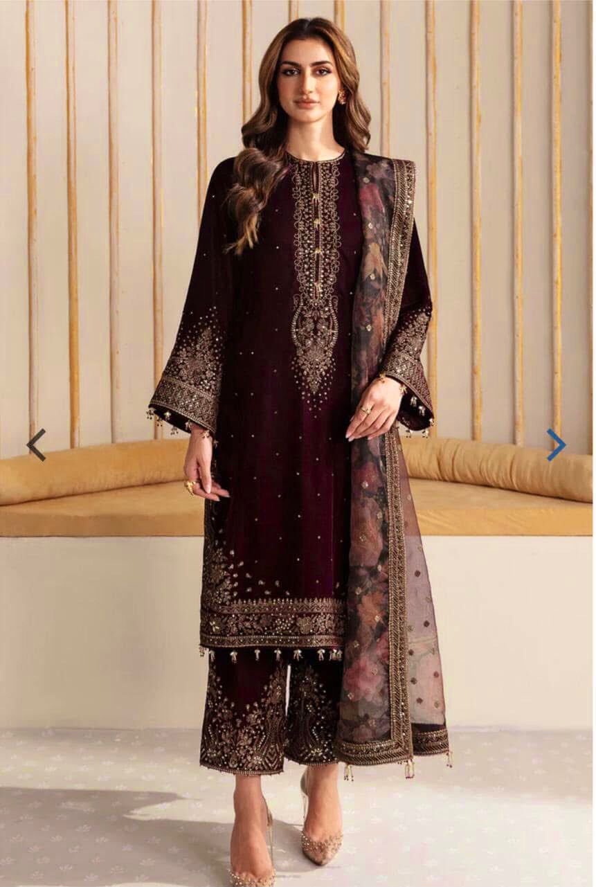 JAZMIN -WINTER 3PC LUXURY VELVET DF-105