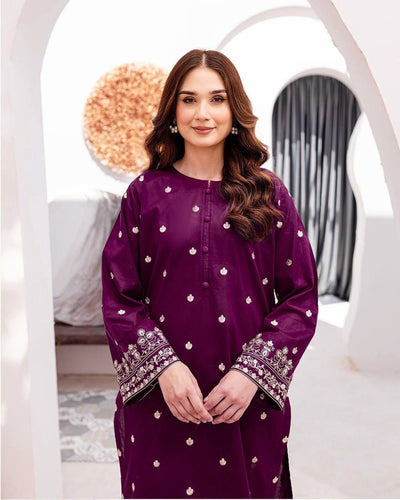 AISLING -2PC UNSTITCHED DHANAK EMBROIDERED SUIT DF-076