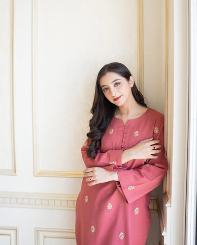 AISLING -3PC DHANAK EMBROIDERED SUIT DF-5437
