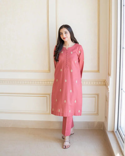 AISLING -3PC DHANAK EMBROIDERED SUIT DF-5437