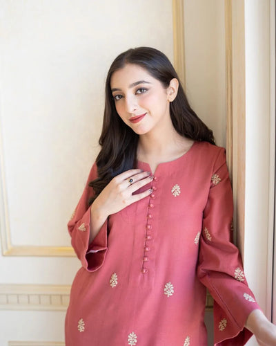 AISLING -3PC DHANAK EMBROIDERED SUIT DF-5437