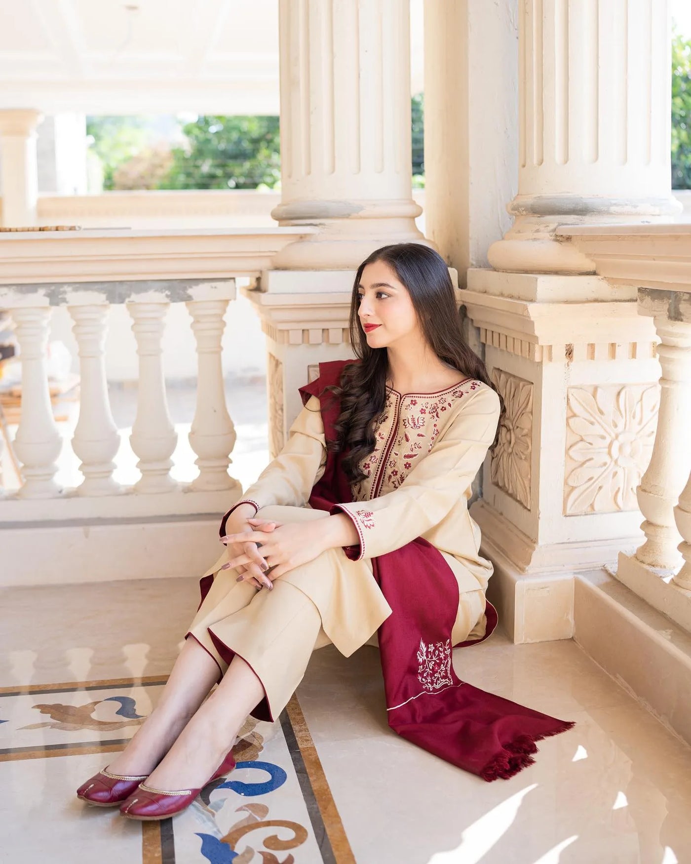 AISLING -3PC DHANAK EMBROIDERED SUIT DF-6745