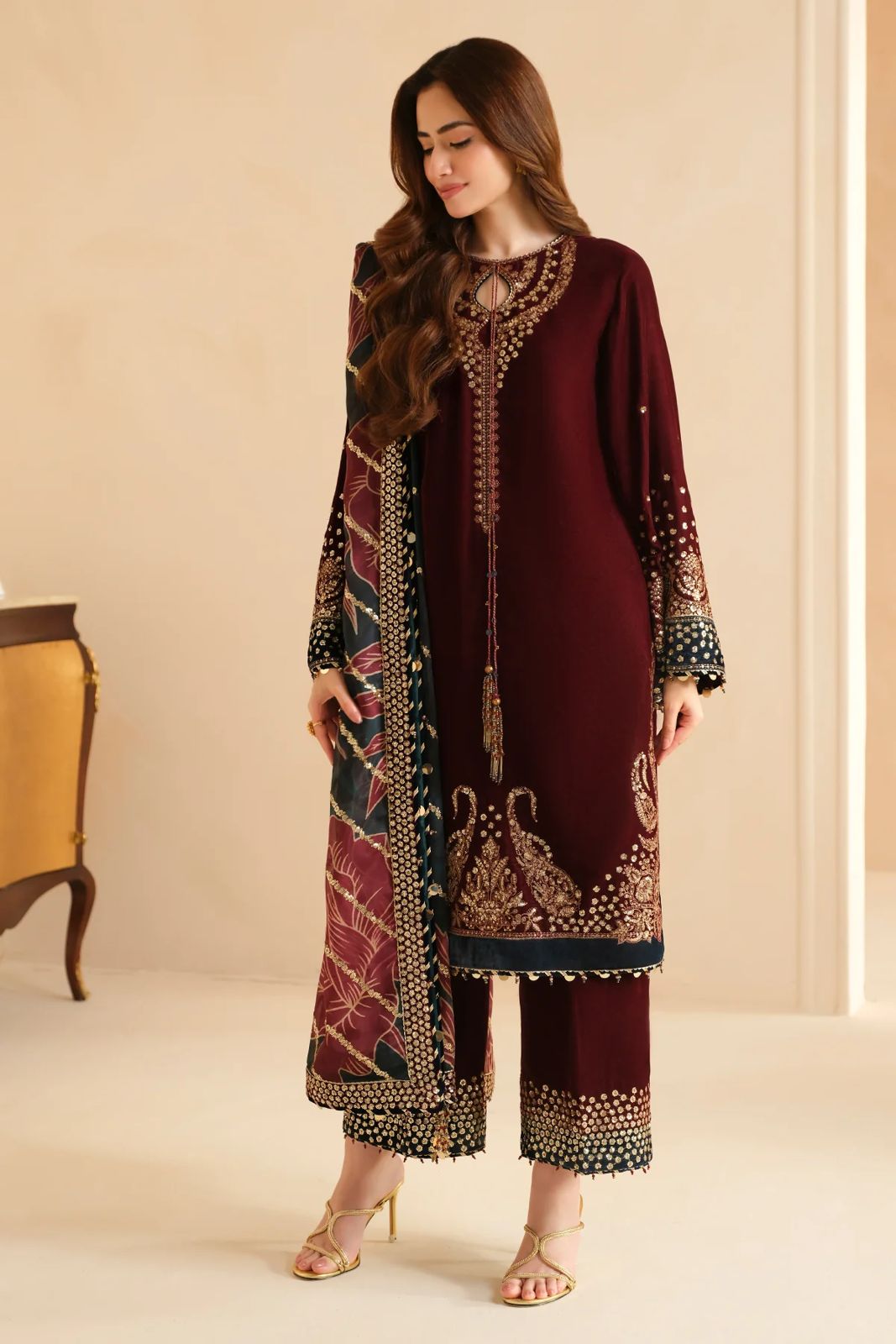 JAZMIN -WINTER 3pc LUXURY VELVET DF-4523