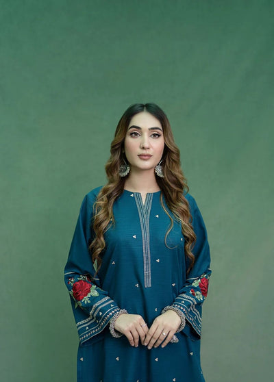 URGE -3PC UNSTITCHED DHANAK EMBROIDERED SUIT DF-2899
